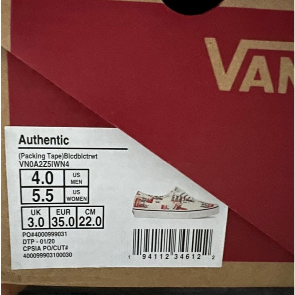 Vans Off The Wall Packing Tape Sneakers Sz 5.5